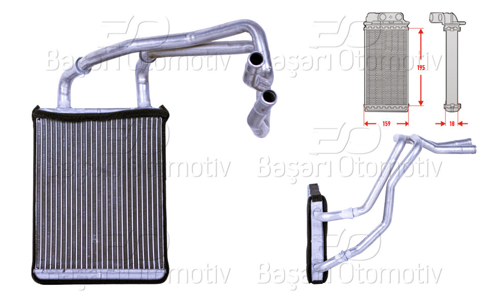 KIA CERATO 1.5 CRDI 1.6 2.0 CRDI 04 >KALORIFER RADYATORU BRAZING MT-AT 195X167 MM