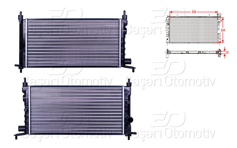 OPEL CORSA B COMBO B 1.2 93>SU RADYATORU MEKANIK MT 530X285X23MM