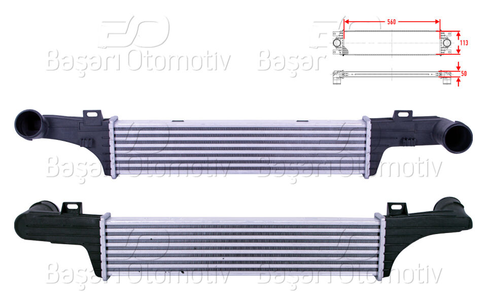MERCEDES-BENZ BENZ W210 E200 CDI E220 CDI E250 TURBO-D E290 TURBO-D E220 T CDI E250 T TURBO-D E290 T TURBO-D 96 >TURBO RADYATORU (INTERCOOLER) 560X113X50
