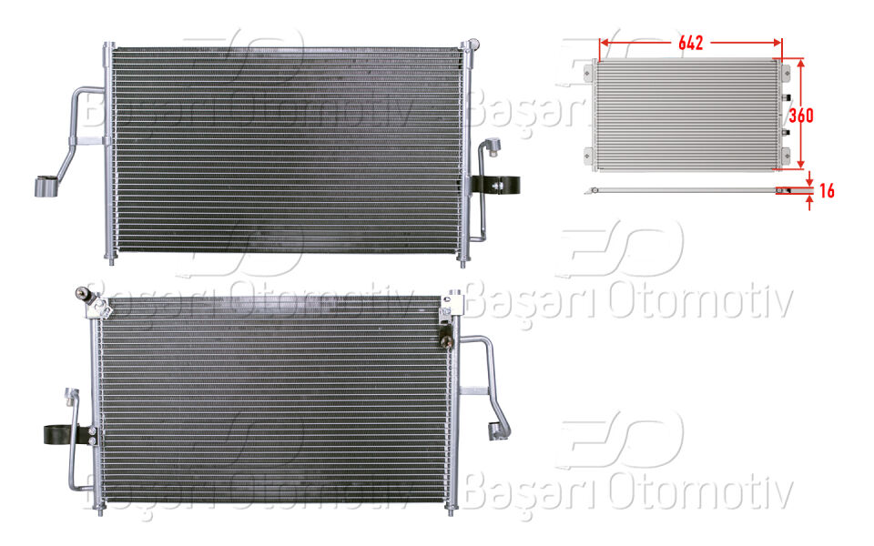 DAEWOO NUBIRA2 99>KLIMA RADYATORU 642X360X16