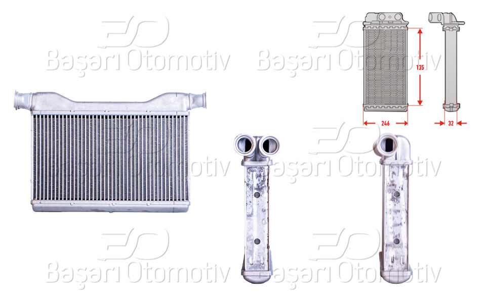 BMW 5 518 D 525 D 530 D 535 D 550 I BMW 7 730 D 740 I 750 760 I 09 >KALORIFER RADYATORU BRAZING 135X244 MM