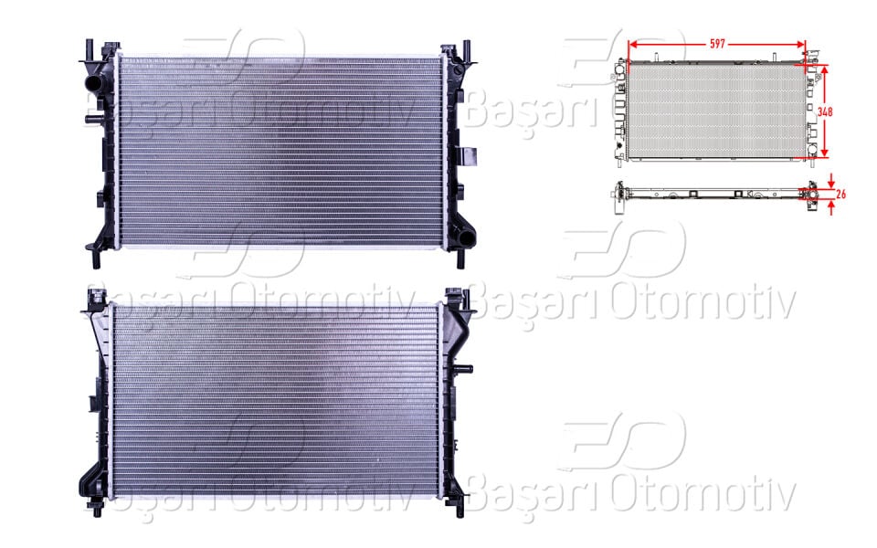 FORD FOCUS 98-03 BENZIN. DIZELSU RADYATORU BRAZING MT 597X348X26 MM