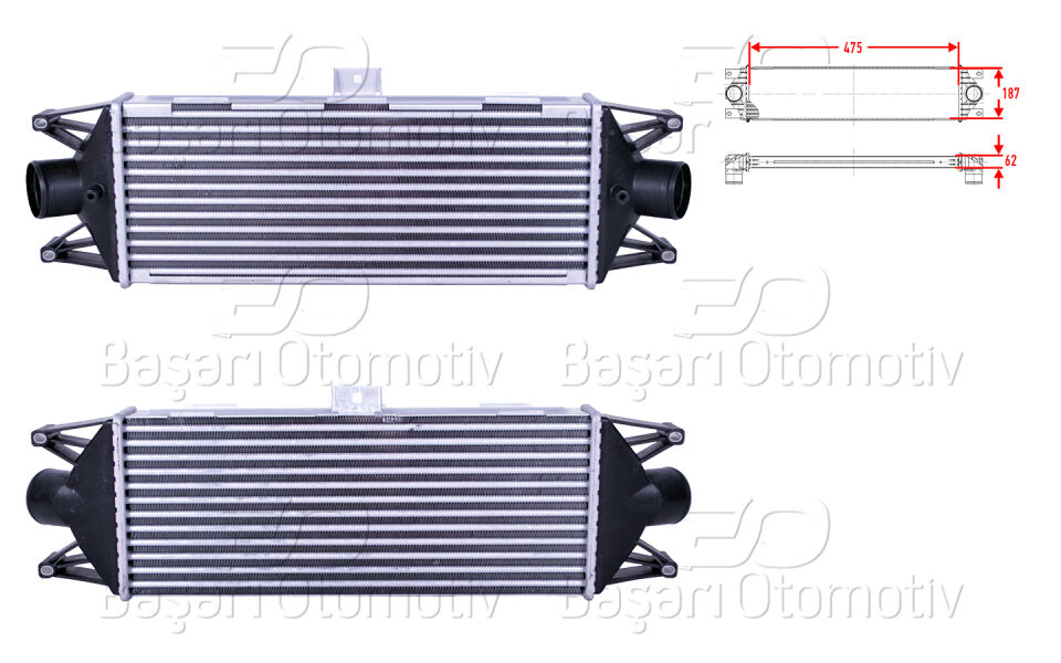 IVECO DAILY 3 99 >TURBO RADYATORU (INTERCOOLER) 475X187X62