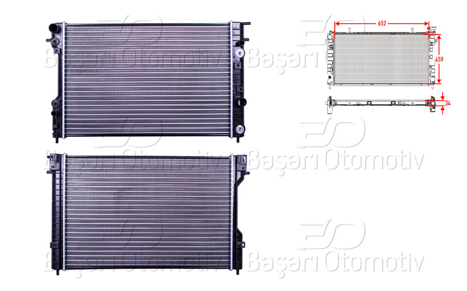 OPEL OMEGA B 2.5 V6 2.6 V6 3.0 V6 3.2 V6 X25XE Y26SE X30XE  Y32SE 94 >SU RADYATORU MEKANIK AT 653X455X23