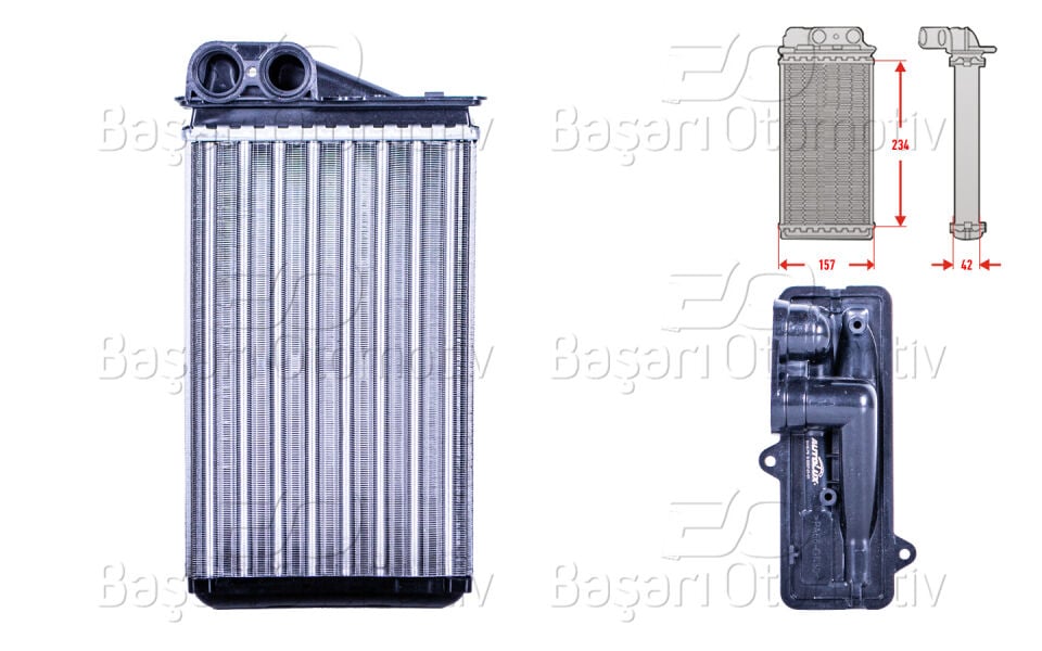 PEUGEOT207 1.4 1.6HDI 16V 1.6T2006-2013KALORIFER RADYATORU MEKANIK MT-AT 234X157X42 MM