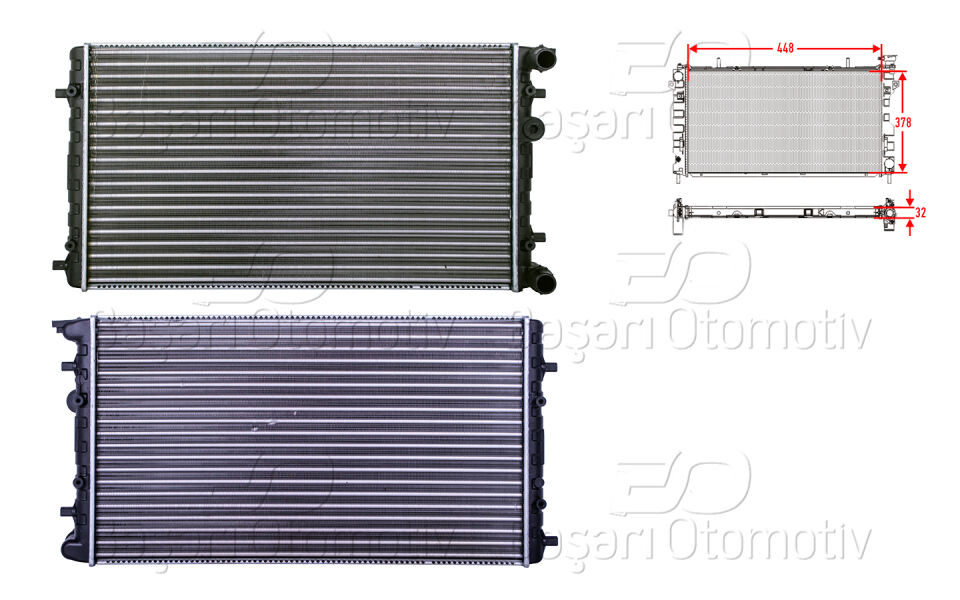 VW NEW BEETLE 1.4 1.6 1.8 1.9 TDISU RADYATORU MEKANIK MT-AT 648X378 MM