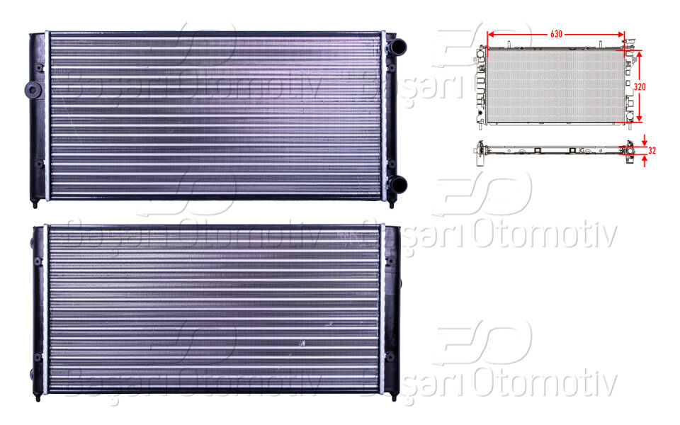 VW GOLF3 VENTO 1.9 2.0 91 >SU RADYATORU MEKANIK MT 630X320 MM