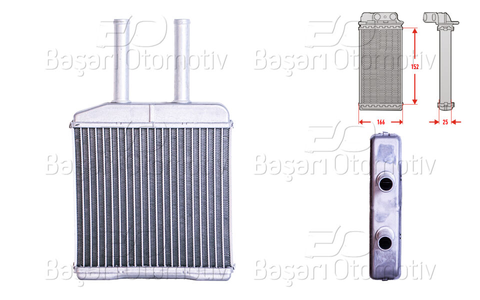 CHEVROLET MATIZ 0.8 1.0 DAEWOO MATIZ 0.8 1.0 98 >KALORIFER RADYATORU BRAZING MT-AT 152X166X25 MM