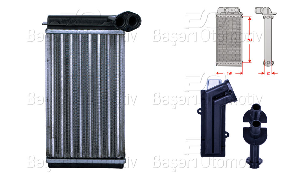 VW SHARAN 1.9TDI 2.0TDI 2.8V6KALORIFER RADYATORU MEKANIK 245X156 MM