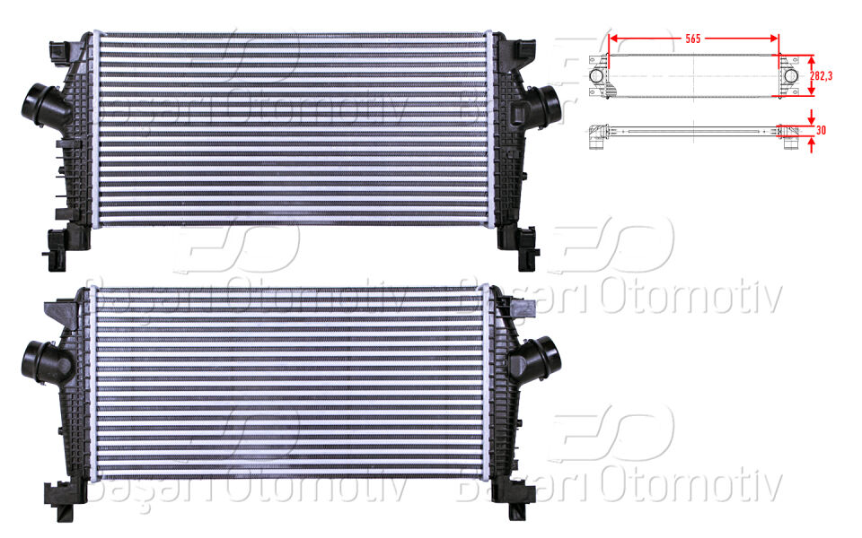 OPEL ASTRA J 1.3 CDTI-1.4-1.6 10>TURBO RADYATORU (INTERCOOLER) 565X282,3X30