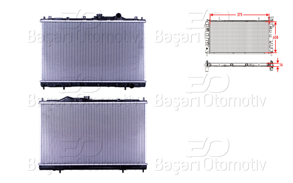 PROTON PERSONA 1.6. 1.8. 2.0DSU RADYATORU BRAZING MT 375X658X16