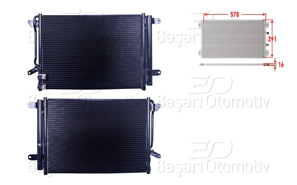 VW BETTLE JETTA 4 1.2 TSI 1.4 TSI 1.6 TDI 2.0 TDI 2.0 TSI 2.5 16 >KLIMA RADYATORU 578X391X16