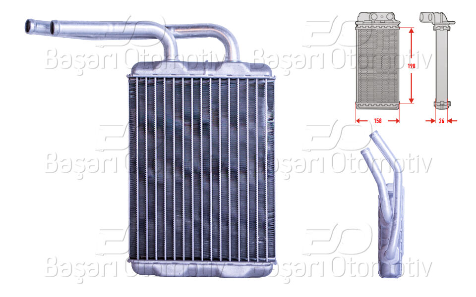 RENAULT TWINGO 1 1.2 16V LPG 1993>KALORIFER RADYATORU BRAZING 209X160 MM
