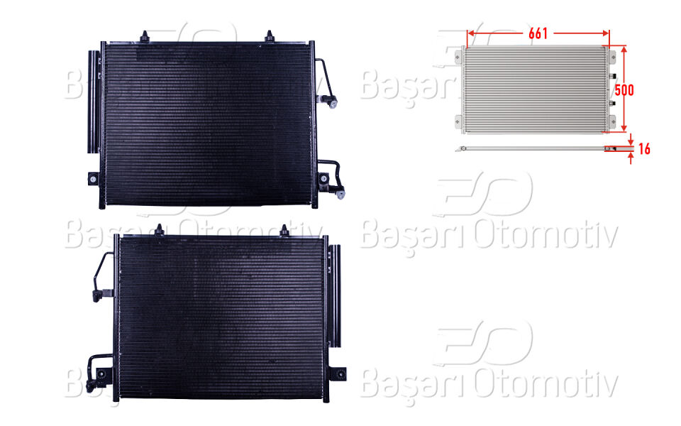 MITSUBISHI PAJERO 3.2DI-D 08>KLIMA RADYATORU 661X500X16