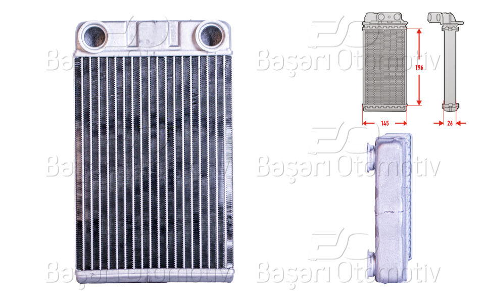 CHEVROLET AVEO 1.2 1.3 D 1.4 TURBO 1.6 OPEL MOKKA 1.4 1.6 CDTI 1.7 CDTI 11 >KALORIFER RADYATORU BRAZING MT-AT 196X145X26 MM