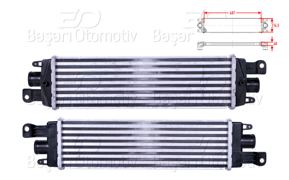 FIAT ALBEA PALIO 1.3 JTD 1.3 JTD MULTIJET 03 >TURBO RADYATORU (INTERCOOLER) 407X114,5X40