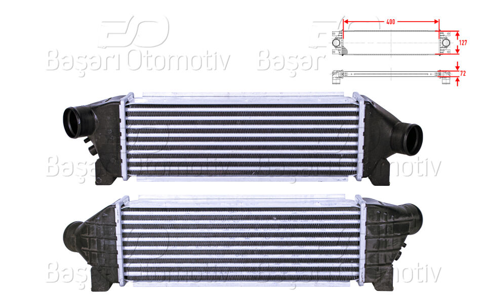 FORD TRANSIT2.0 DI 00 >TURBO RADYATORU (INTERCOOLER) 400X127X72