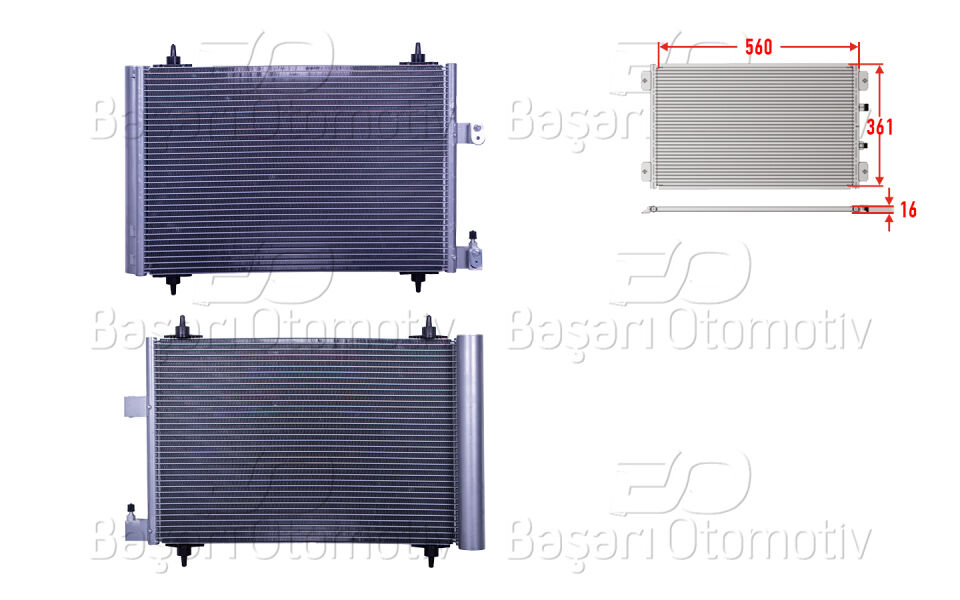 PEUGEOT307 2.0HDI . CITROEN C4 1.6HDI 01>KLIMA RADYATORU 560X361X16