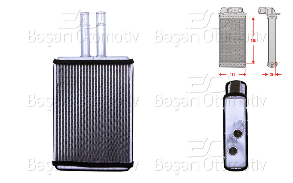 OPEL VECTRA B 1.6 I 1.7 TD 1.8 I 2.0 I 2.2 I 2.5 I 2.6 I 95 >KALORIFER RADYATORU BRAZING MT-AT 205X181 MM