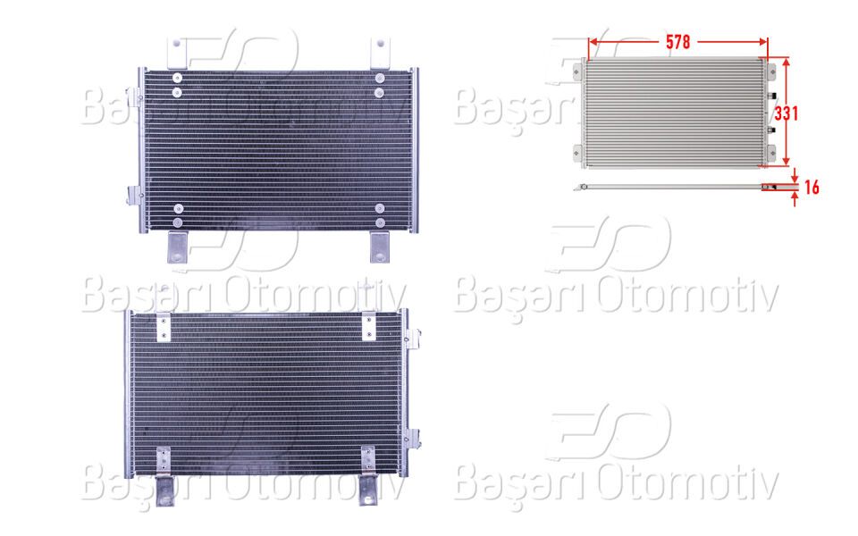 PEUGEOT BOXER JUMPER FIAT DUCATO 2.0 2.2 2.8 02>KLIMA RADYATORU 578X331X16
