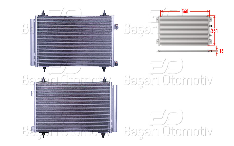 CITROEN C4 BERLING PEUGEOT307 308 408 5008 3008 09-15 1.6HDI 2.0HDI 04>KLIMA RADYATORU 560X361X16