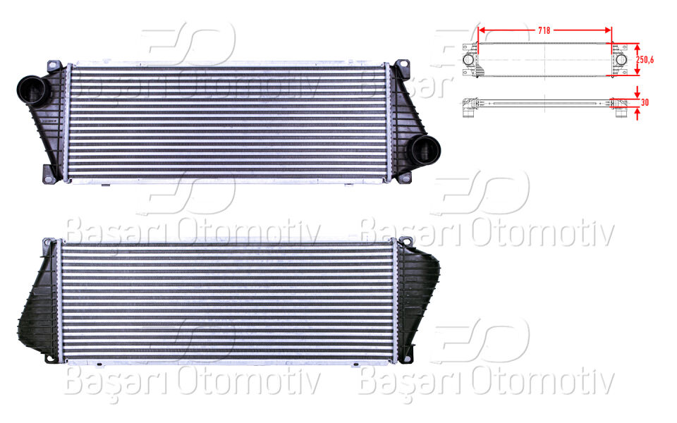 MERCEDES-BENZ SPRINTER 2.5 TDI 97 >TURBO RADYATORU (INTERCOOLER) 718X250,6X30
