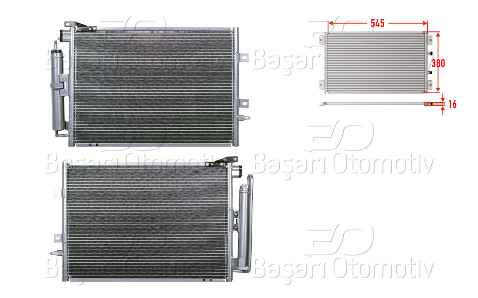 RENAULT CLIO 3 1.5 DCI MODUS 1.4 I 1.5 DCI 1.6 I 08 >KLIMA RADYATORU 545X380X16