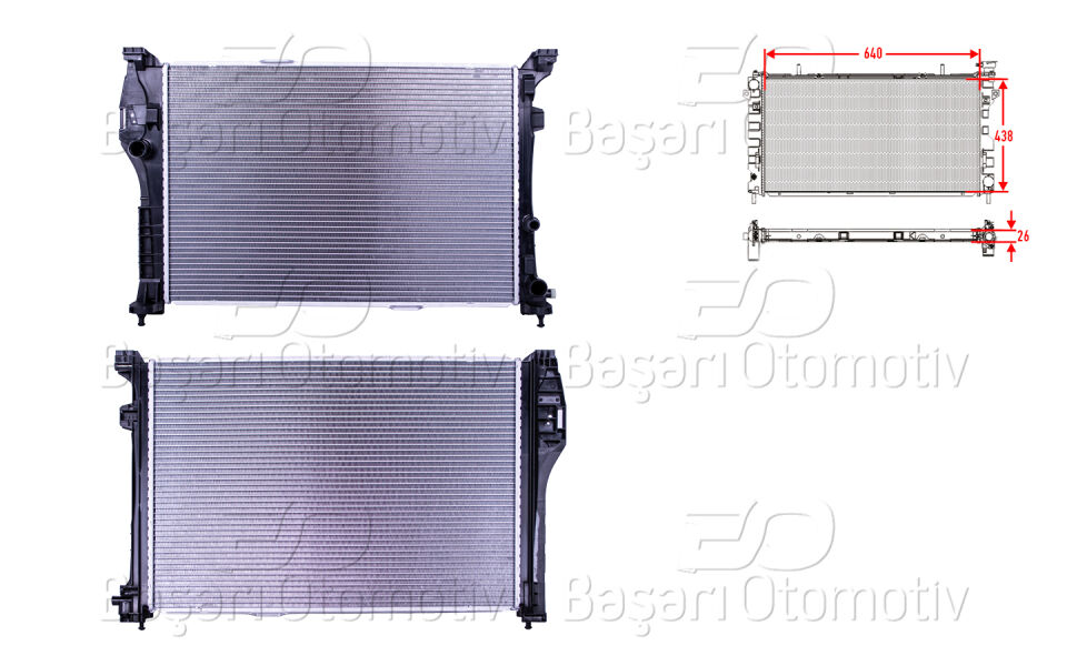 MERCEDES-BENZ GLA (X156) 45 AMG 14>/ CLA (C117) 45 AMG 15-19/ A SERISI (W176) 45 AMG 13-18SU RADYATORU BRAZING MT 640X438X26