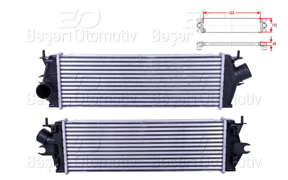 RENAULT TRAFIC 2 2.0 DCI 01-14 / OPEL VIVARO 1.4 DCI 04>TURBO RADYATORU (INTERCOOLER) 540X175X40