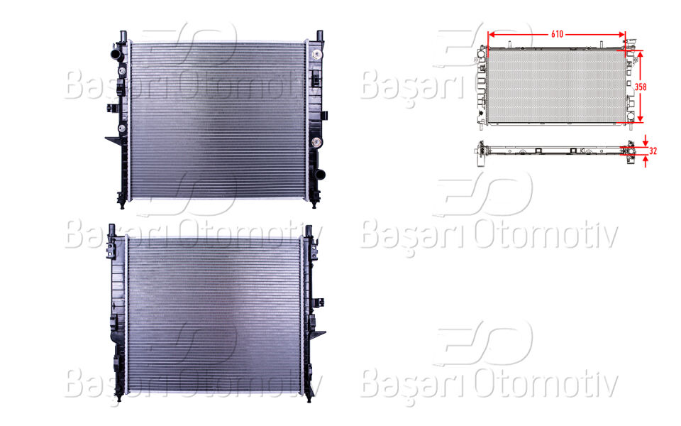 MERCEDES-BENZ ML (W163) 230-320-350-430 98-05SU RADYATORU BRAZING AT 610X549X32