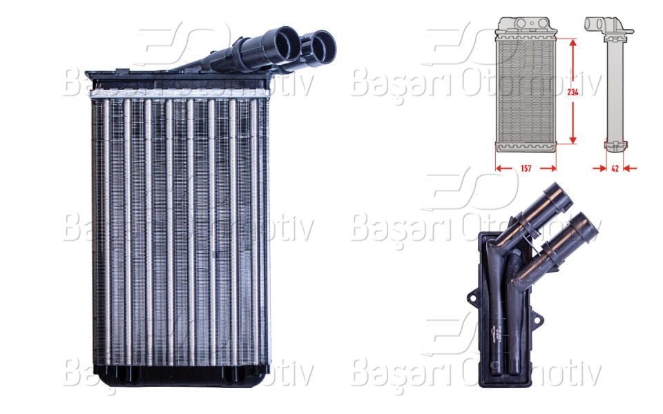 PEUGEOT 306 PARTNER BERLINGO X SARA 94 >KALORIFER RADYATORU MEKANIK 234X152 MM