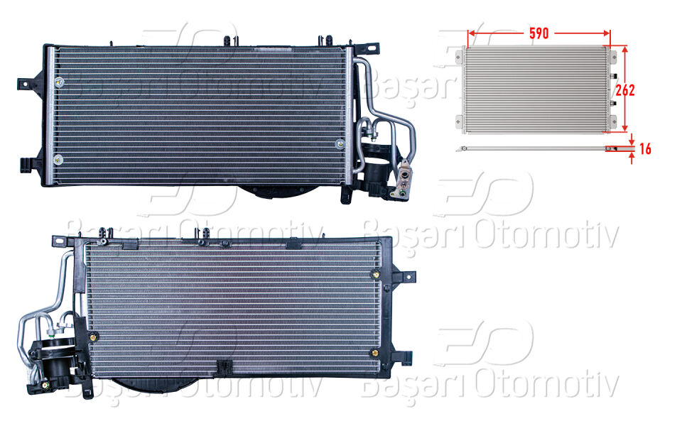 OPEL CORSA C COMBO C 1.7DTI 00 >KLIMA RADYATORU 590X262X16