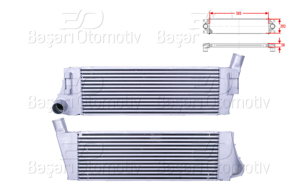 RENAULT MEGANE GRAND SCENIC 1.5 DCI 1.9 DCI 2.0 03 >TURBO RADYATORU (INTERCOOLER) 585X203X50
