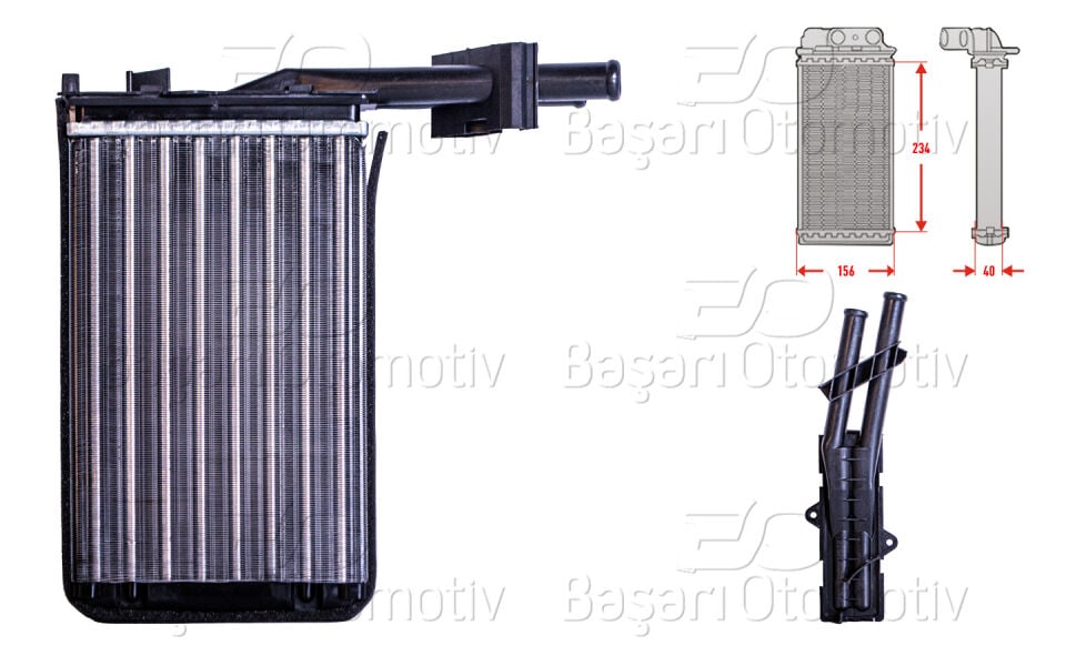 RENAULT21 1.7 1.9 D 2.1 1986 >KALORIFER RADYATORU MEKANIK MT-AT 234X156X40 MM