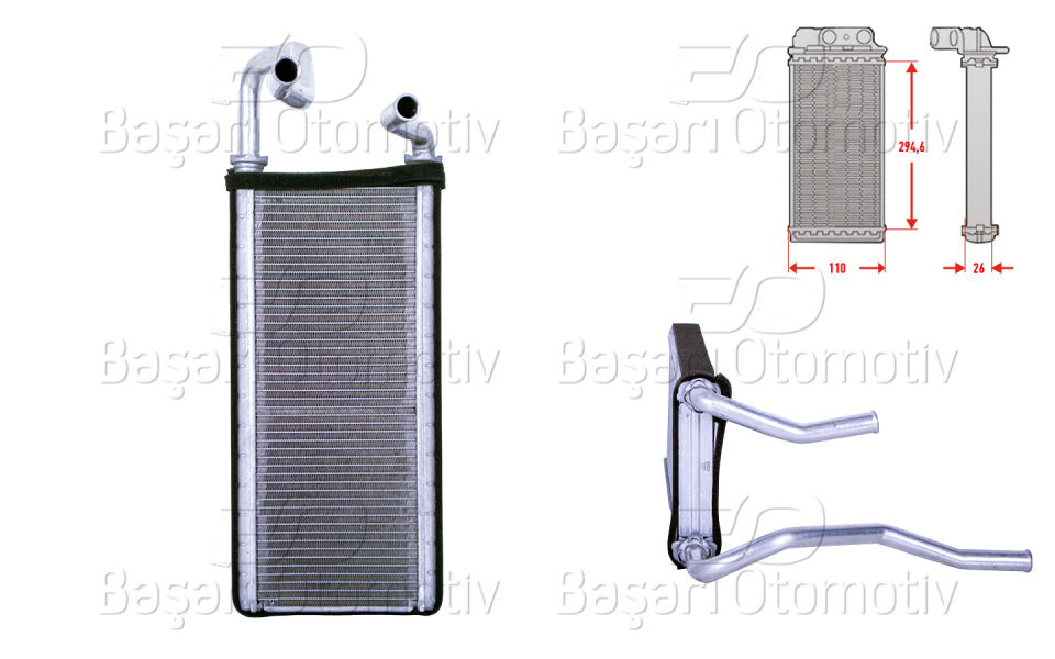 HONDA CRV 2.0 I 16V 02-200KALORIFER RADYATORU BRAZING 110X295 MM