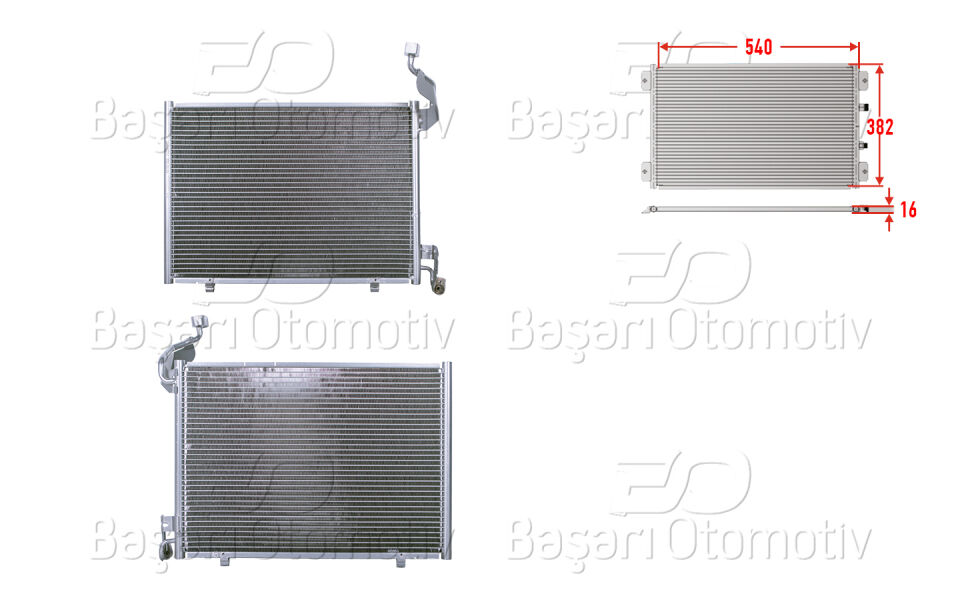 FORD FIESTA. B-MAX 1.6TDCI 12>KLIMA RADYATORU 540X382X16