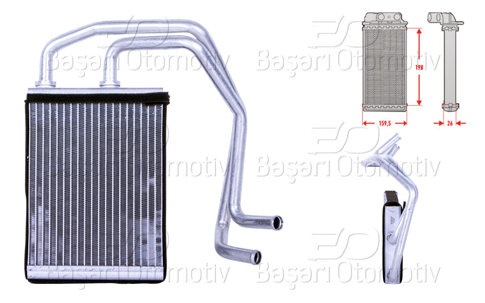 MITSUBISHI FUSO CANTER 859 06-12KALORIFER RADYATORU BRAZING 198X160 MM