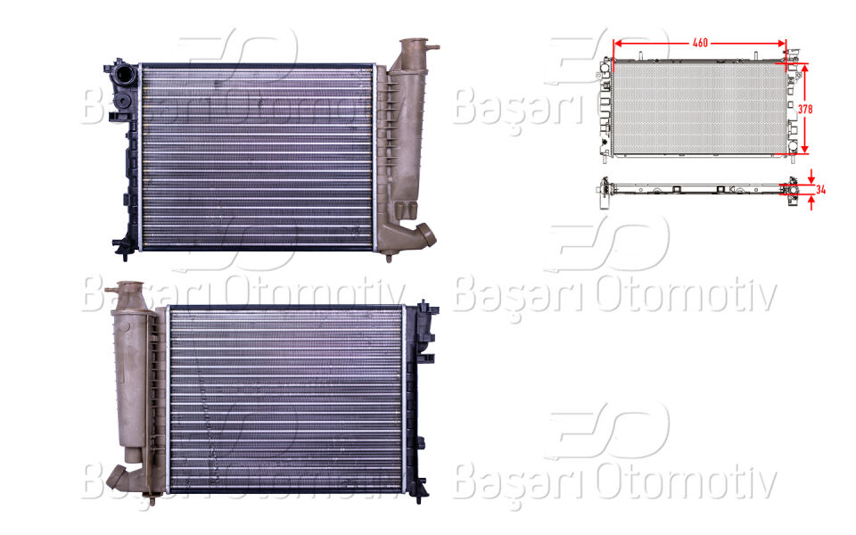 CITROEN XSARA 1.4 1.6 I 97-05SU RADYATORU MEKANIK 460*378 MT