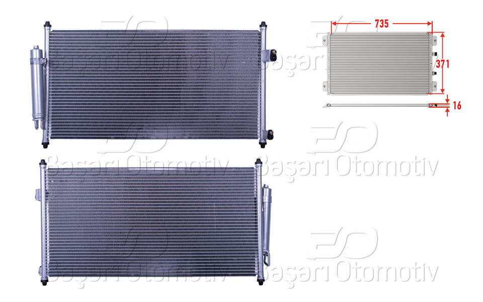 NISSAN XTRAIL 2.0 2.2DCI 01-13KLIMA RADYATORU 735X371X16
