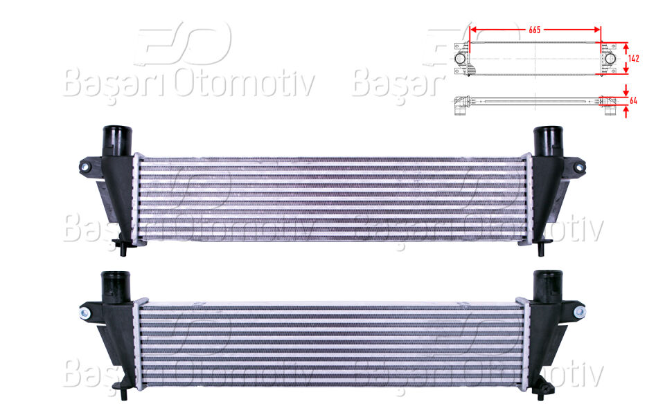 ISUZU D-MAX 2 (TFR, TFS) 2.5 CRDi 12-18TURBO RADYATORU (INTERCOOLER) 665X142X64