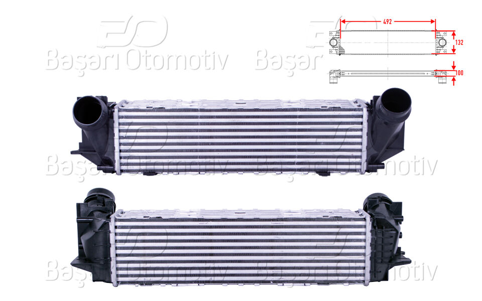 BMW 5 SERISI (F10) 520i 10>TURBO RADYATORU (INTERCOOLER) 492X132X100