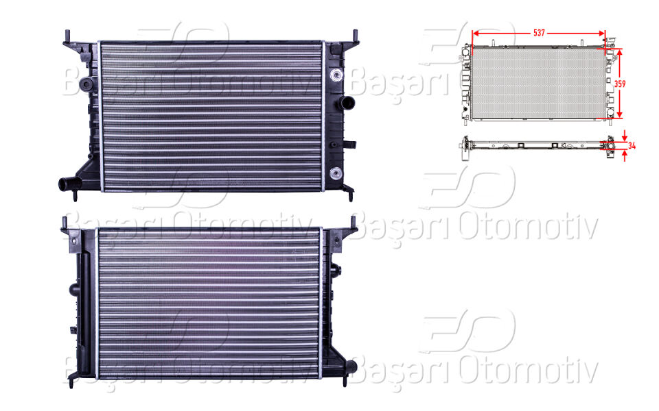 OPEL VECTRA B 1.6 95-03SU RADYATORU MEKANIK AT 538X378X23 MM
