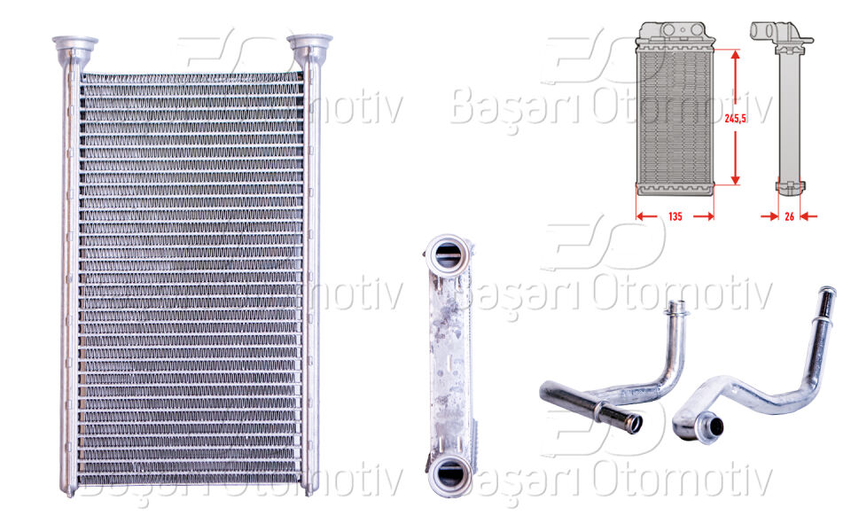 JEEP CHEROKEE (KK) 2.8 CRD 4X4 08>KALORIFER RADYATORU BRAZING 245X132 MM