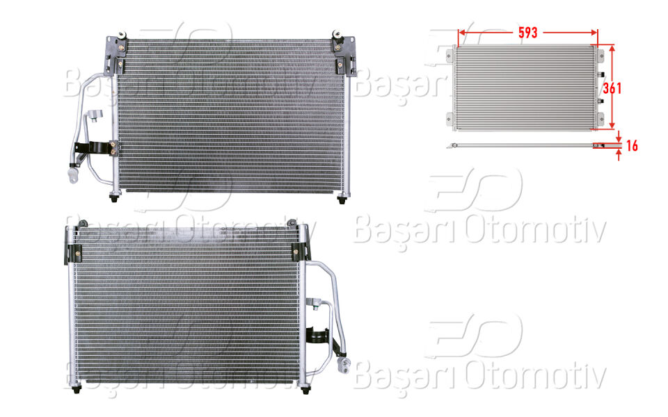 DAEWOO LANOS 97>KLIMA RADYATORU 593X361X16