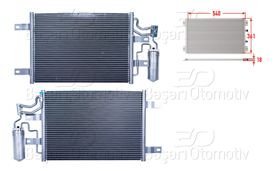 OPEL MERIVA 1.3 CDTI 1.6 1.7 CDTI 03 >KLIMA RADYATORU 540X361X18