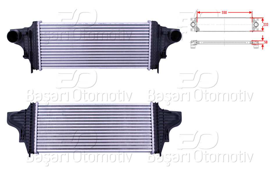 MERCEDES-BENZ GL (X164) 320 CDI 06-12 ML (W164) 320 CDI 05-11TURBO RADYATORU (INTERCOOLER) 550X233X50