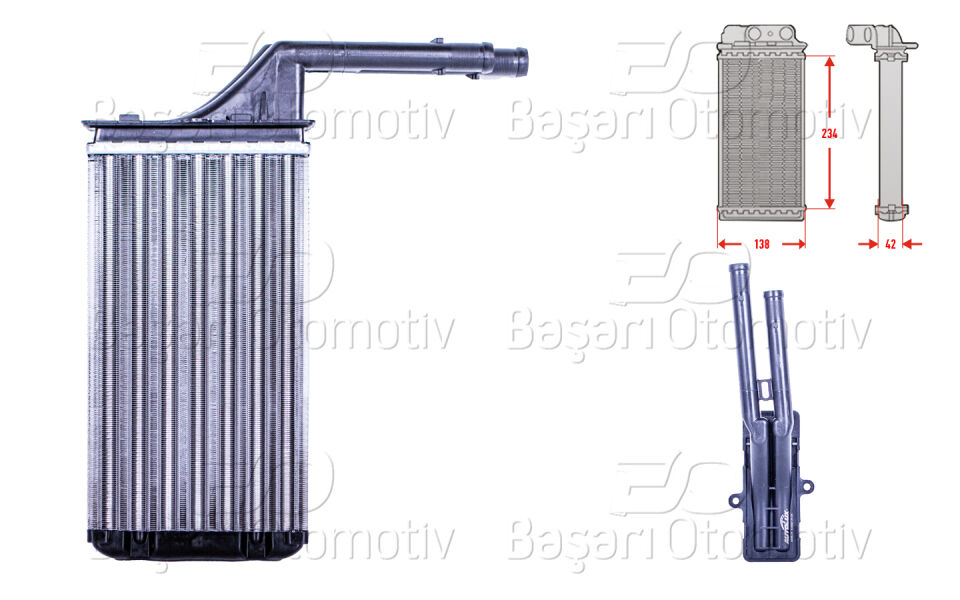 CITROEN AX SAXO 1.4GTI 1.5D 1991-2004KALORIFER RADYATORU MEKANIK MT-AT 234X138X42 MM