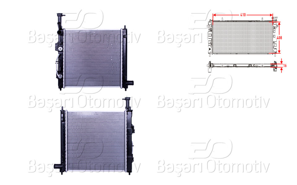 KIA PICANTO (JA) 1.0-12 17>SU RADYATORU BRAZING AT 410X408X16