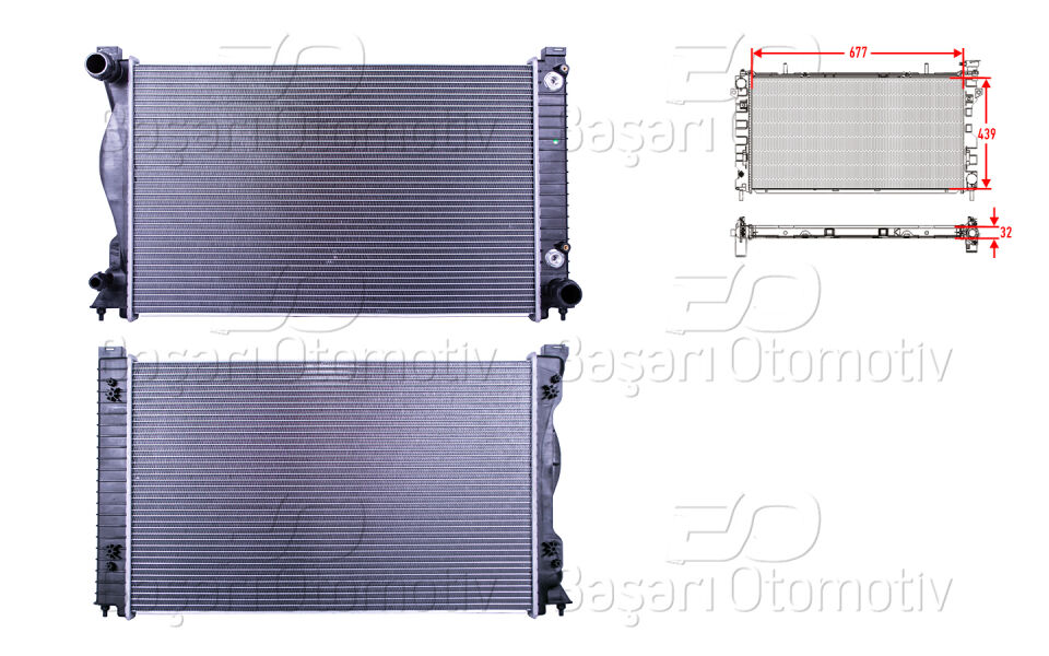 AUDI A6 2.0. 2.4. 3.2 04>SU RADYATORU BRAZING AT 677X439X32 MM