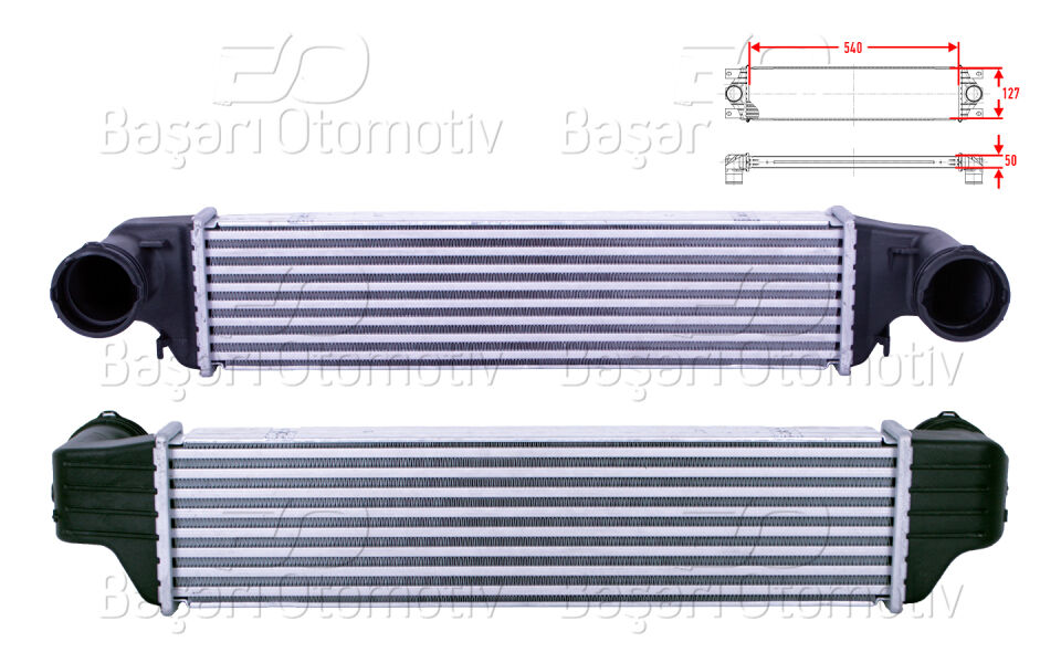 BMW E46 3.18D 3.20D 3.30D E83 X3 2.0D 3.0D 99 >TURBO RADYATORU (INTERCOOLER) 540X127X50